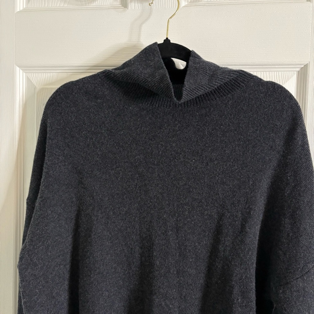 Nap Loungewear Sweater Womens XL Grey/Black Slant Turtleneck Wool - Picture 2 of 9